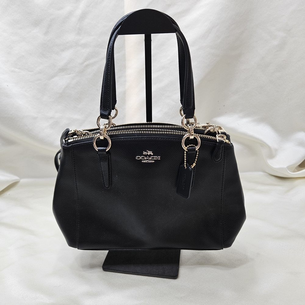 NWOT Coach F36704 Mini Christie Carryall Crossbody Bag Black Crossgrain Leather